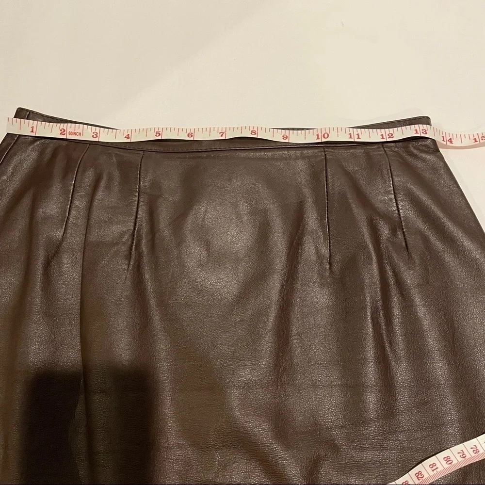 Matters of Degrees 100% Leather Brown Lined Skirt